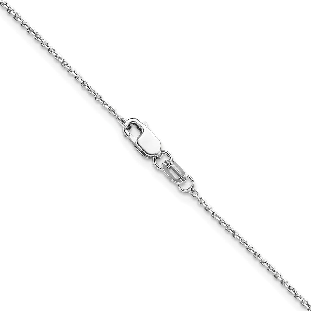 14K White Gold 1.1mm D/C Round Cable Chain