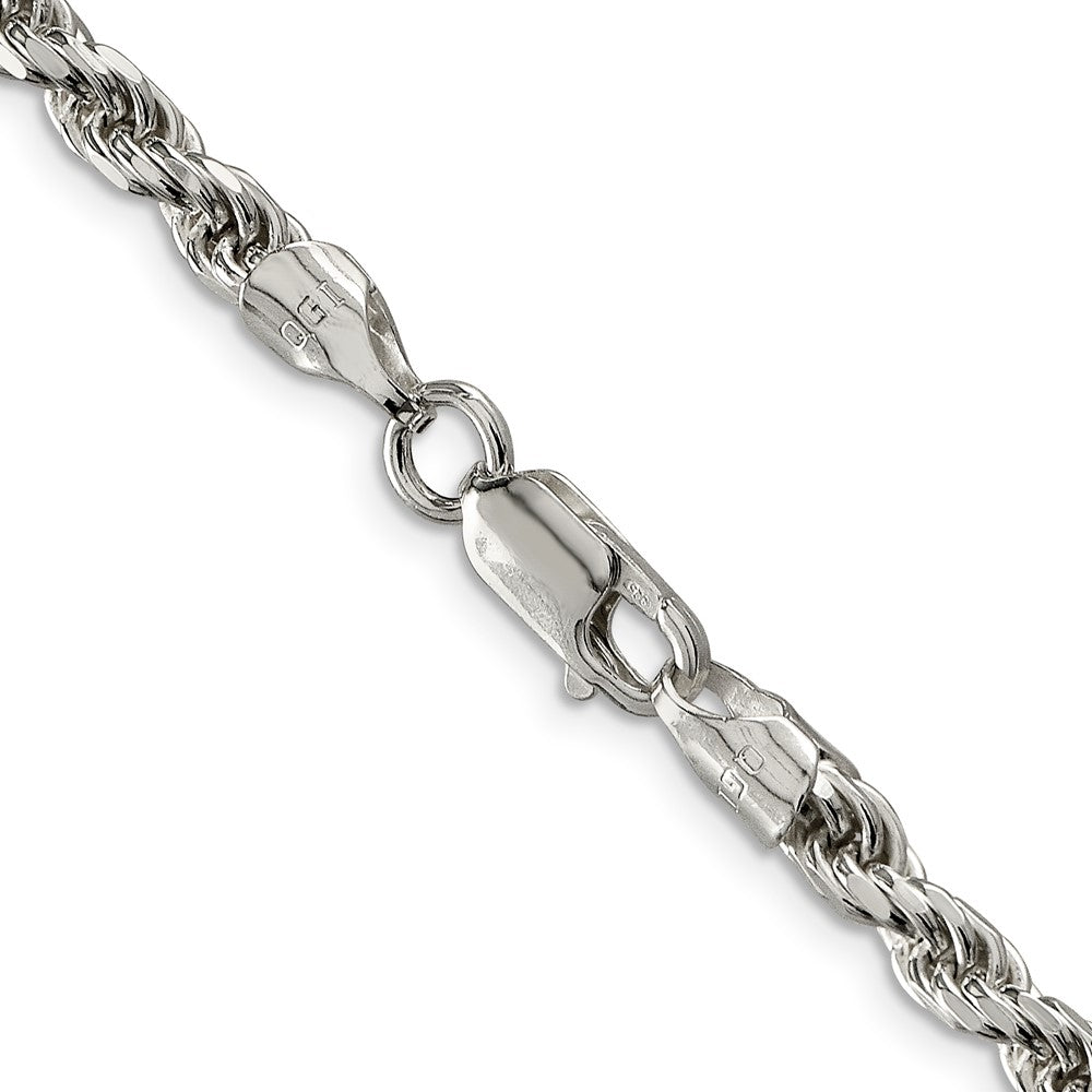 Sterling Silver 4.6mm Diamond-cut Rope Chain 36 Inches