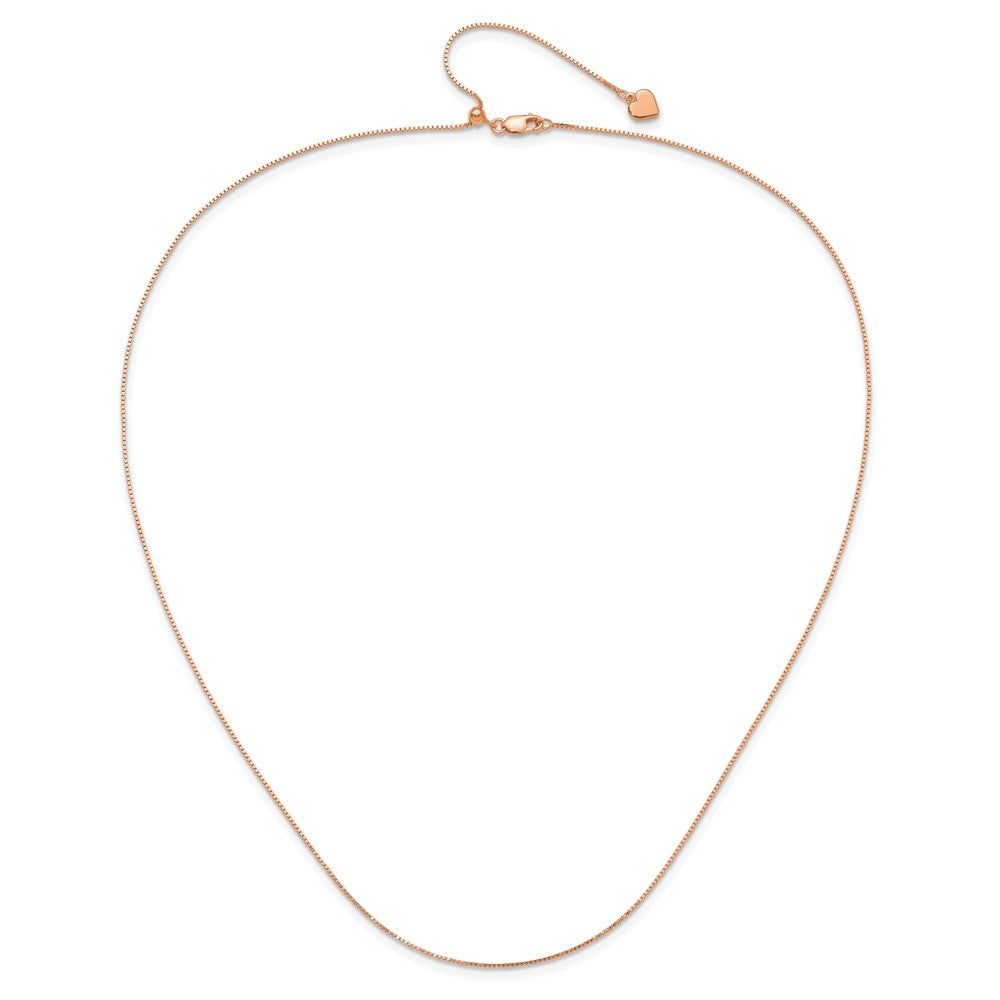 Sterling Silver Rose Gold-plated Adjustable .85mm Box Chain