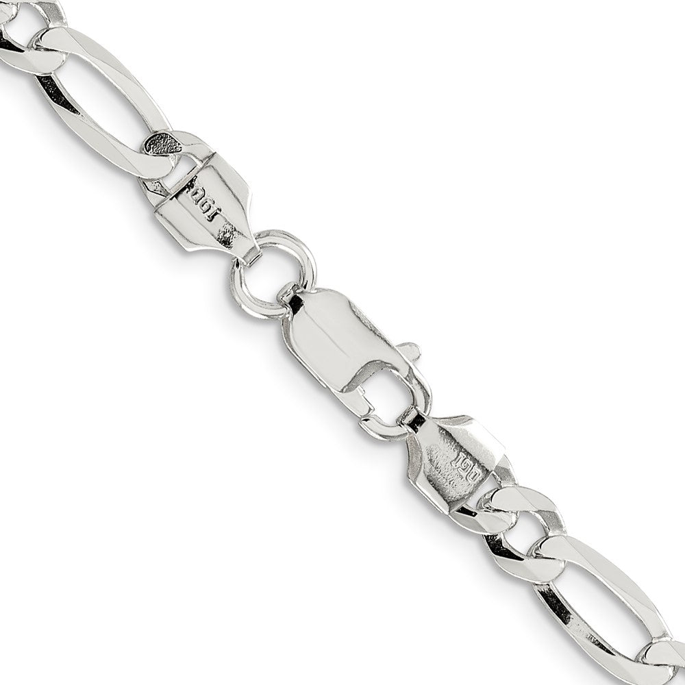 Sterling Silver 5.5mm Lightweight Flat Figaro Chain 20 Inches