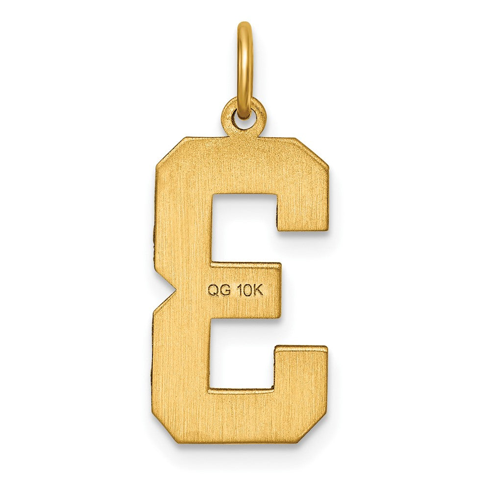 10ky Casted Large Diamond Cut Number 3 Charm