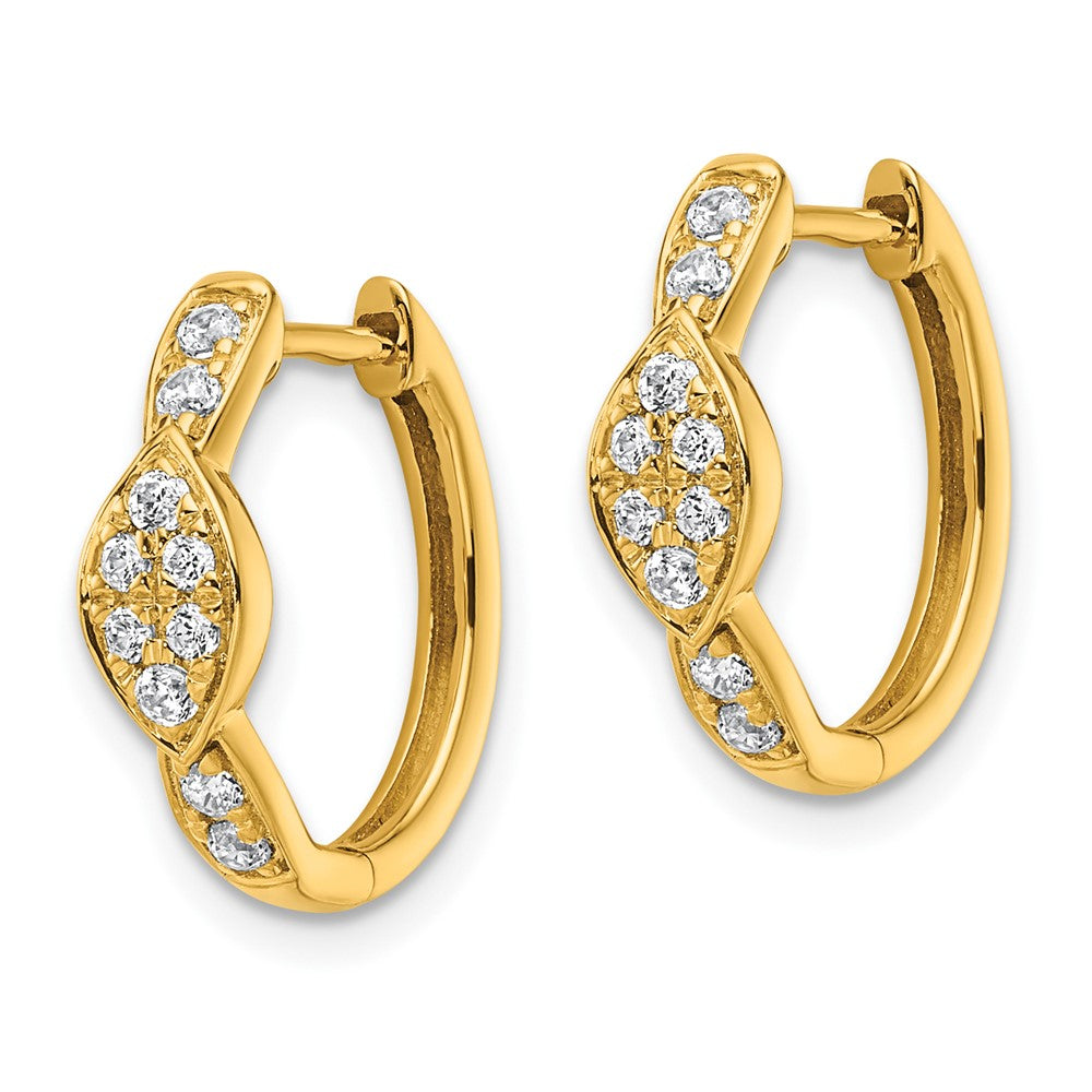 True Origin 14k 1/3 carat Lab Grown Diamond VS DEF Hinged Hoop Earrings