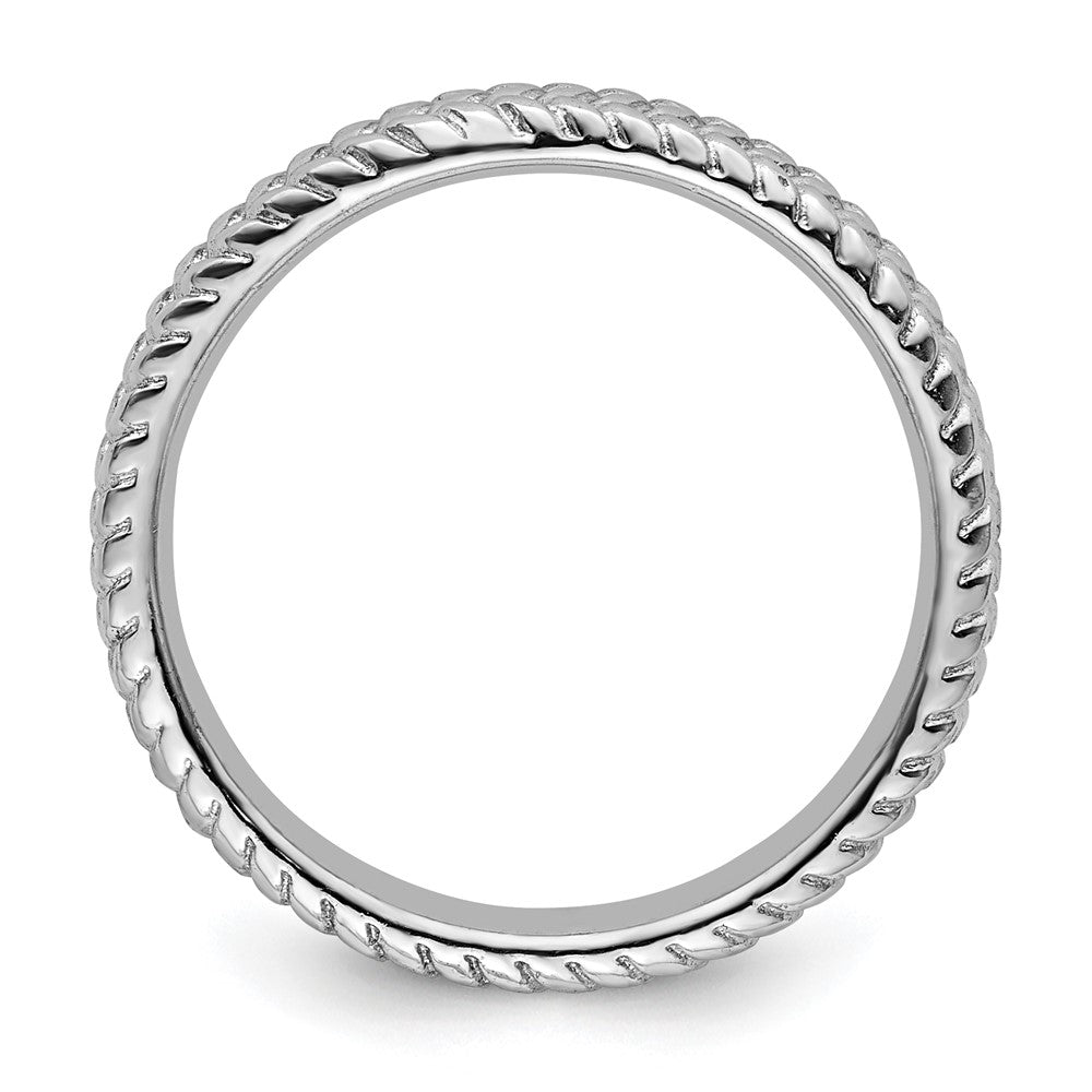 Sterling Silver Stackable Expressions Rhodium Ring Size -9