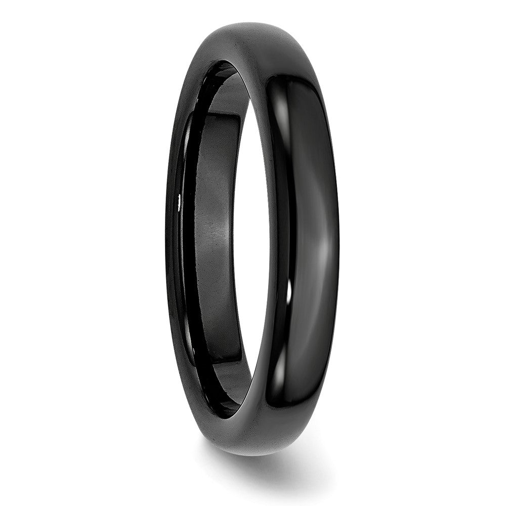 Ceramic Black 4mm Polished Band Size - 7