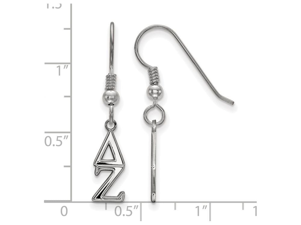 Sterling Silver Official Licensed Greek Sororities Delta Zeta (??) Small Dangle Earrings