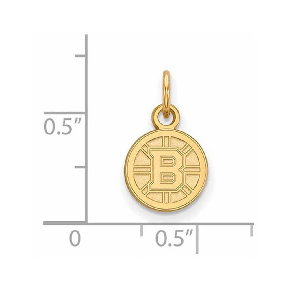 Sterling Silver Gold Plated NHL LogoArt Boston Bruins Ex-Small Pendant