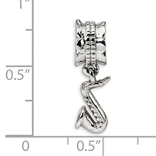 Sterling Silver Reflections Saxophone Dangle Bead