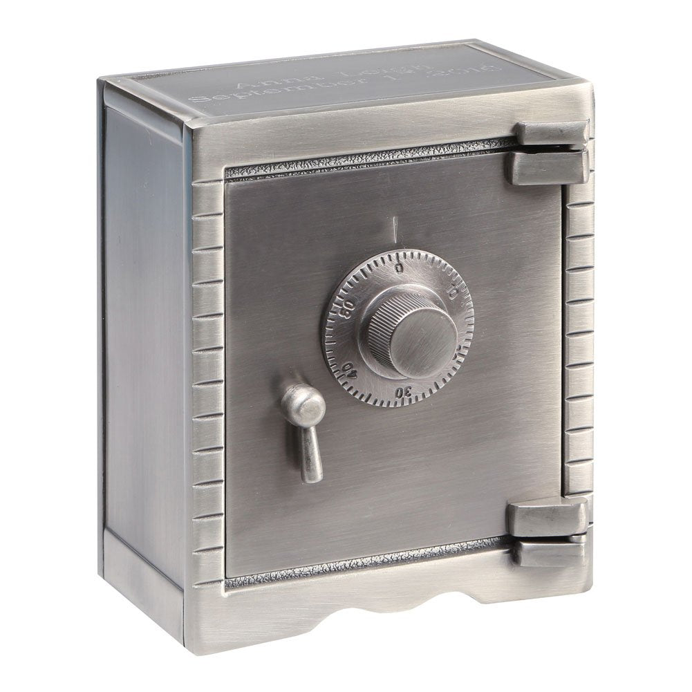 Contemporary Home Living 5" Silver Stainless Steel Vault Design Coin Bank