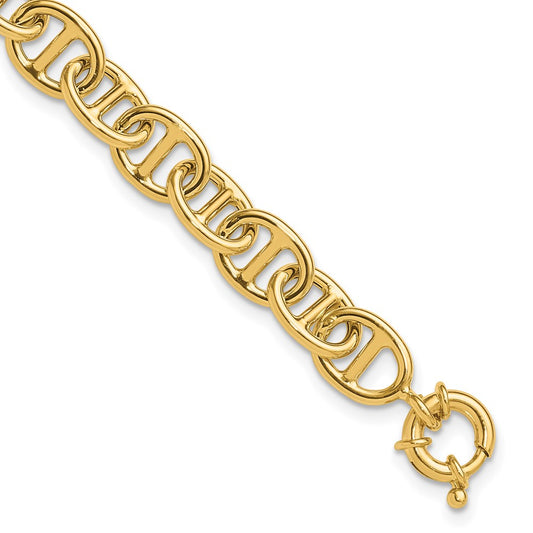 14K Polished Fancy Link Bracelet 7.5  inches