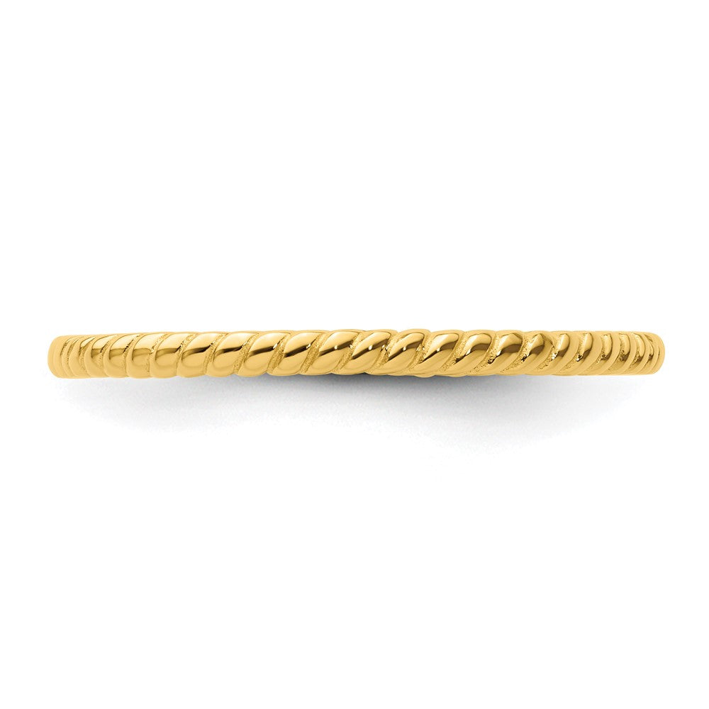 Sterling Silver Stackable Expressions Gold-plated Twisted Ring Size -5