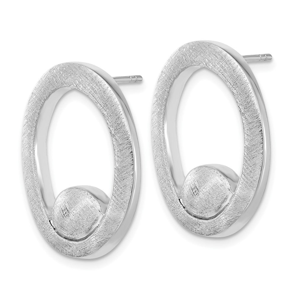 Sterling Silver Polished & Scratch Finish Post Dangle Earrings