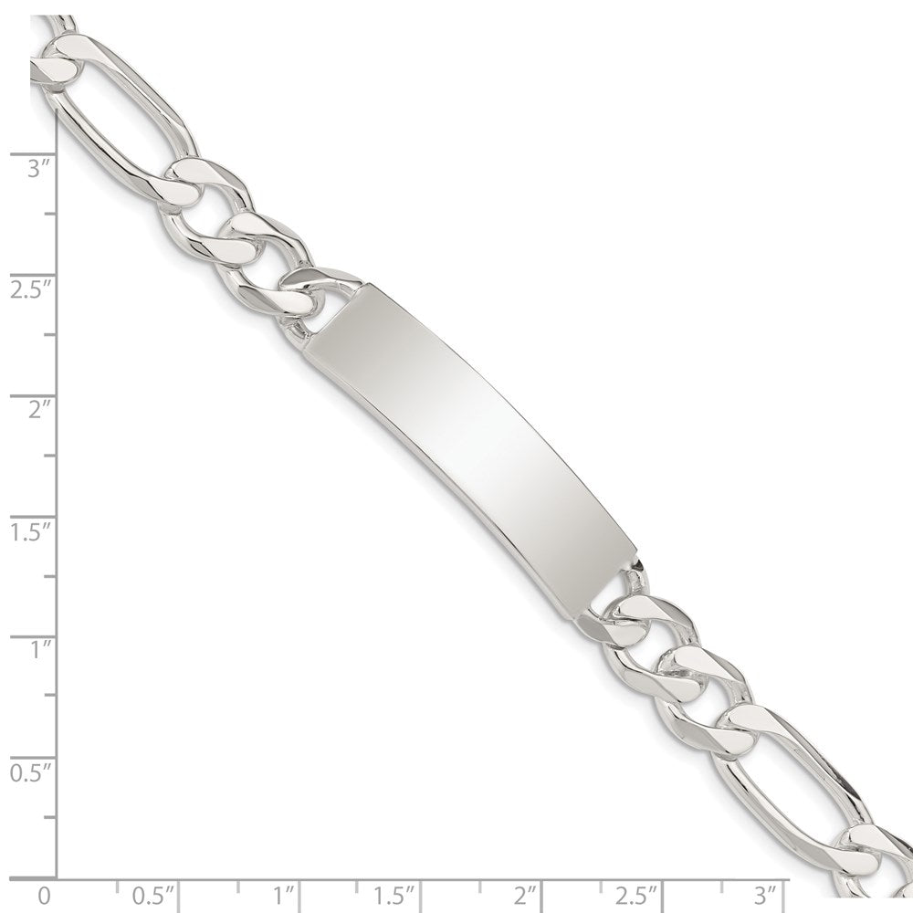 Sterling Silver Figaro Link ID Bracelet 8.5 inches
