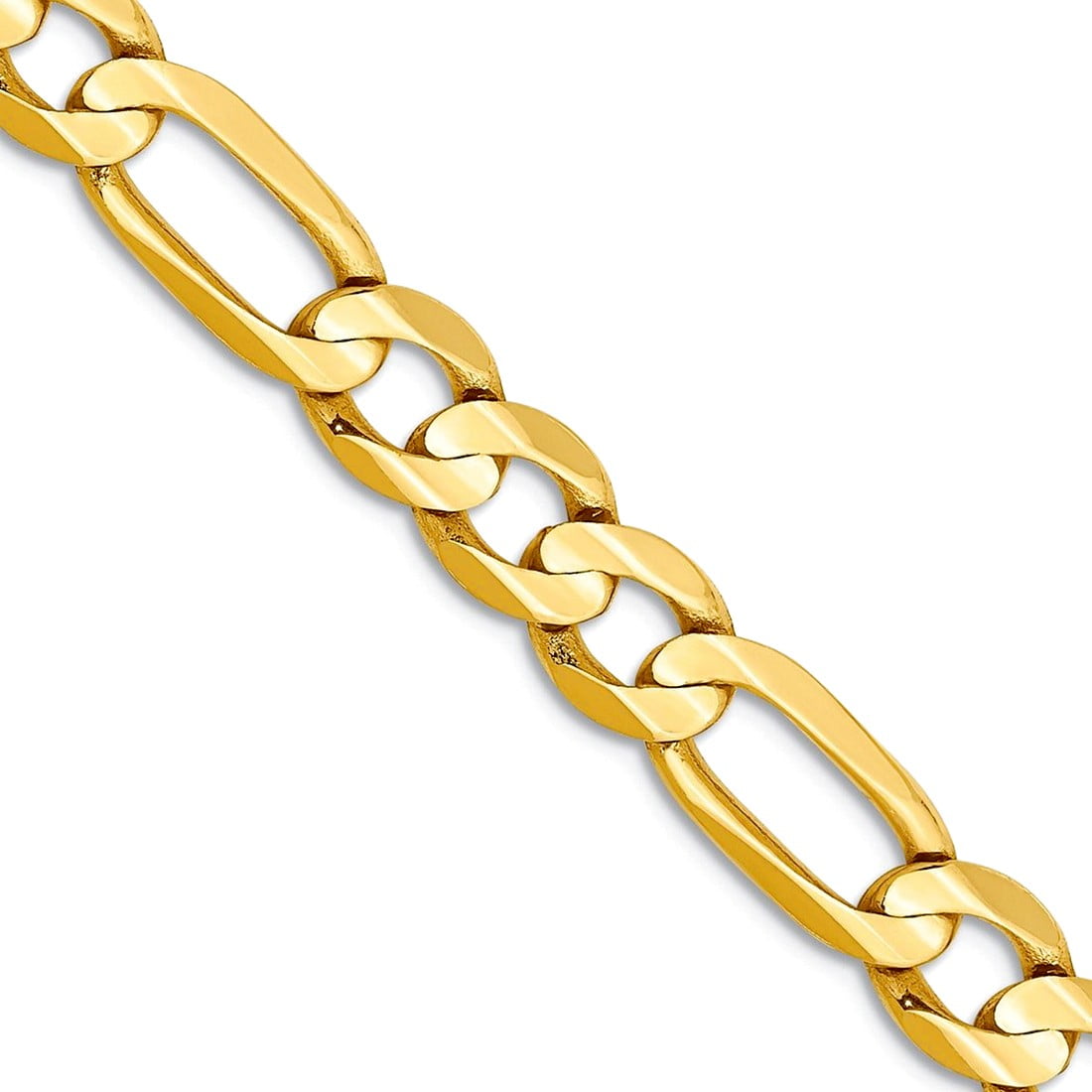 10k 6mm Concave Open Figaro Chain