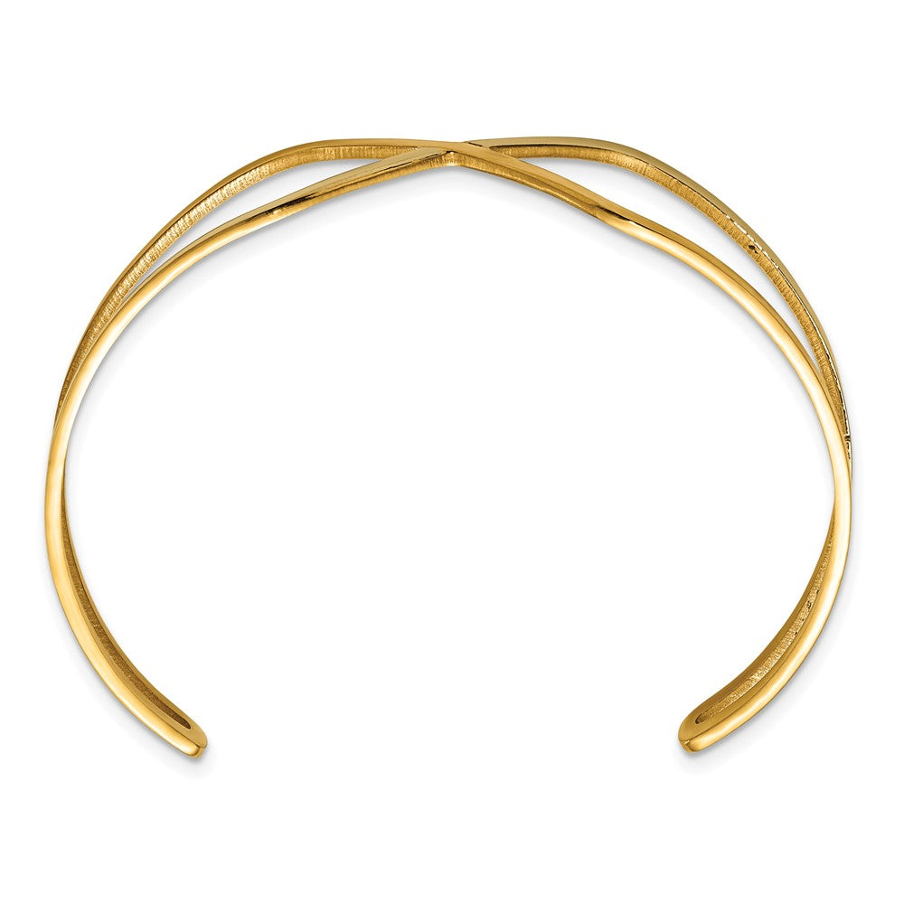 Stainless Steel Polished Rose IP-plated Cuff Bangle