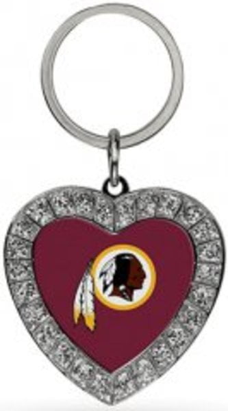 NFL Washington Commanders Rhinestone Heart Key Ring QGC7961