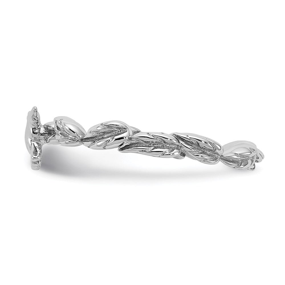 Sterling Silver Stackable Expressions Rhodium-plated Polished Dove Ring Size -5