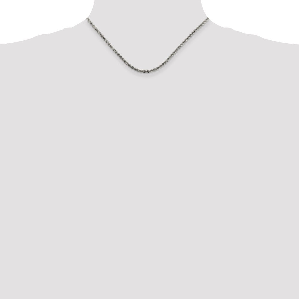 Sterling Silver 2.5mm Solid Rope Chain 16 Inches