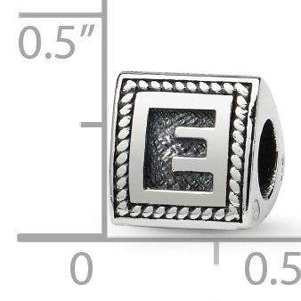Reflection Beads QRS1429E Sterling Silver Letter E Triangle Block Bead