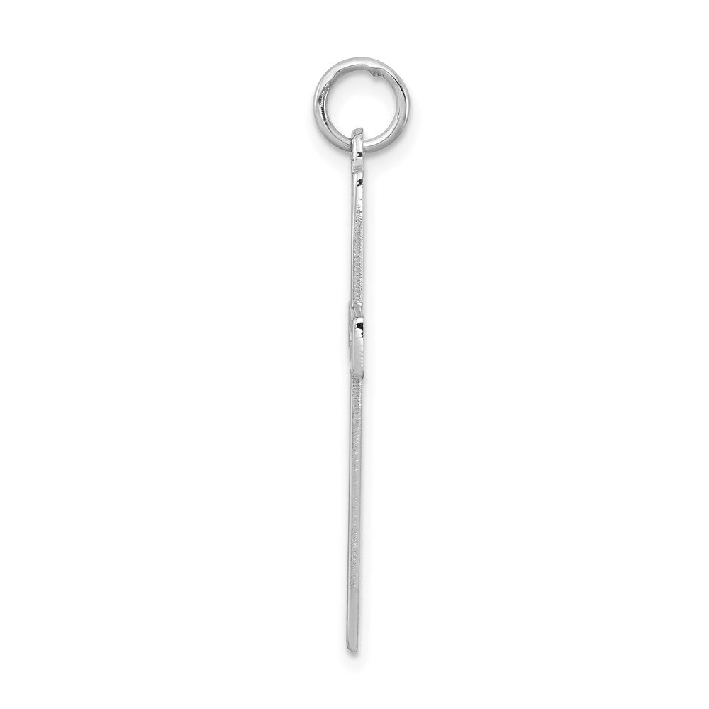 Sterling Silver Rhodium-plated Laser Designed Cross Pendant