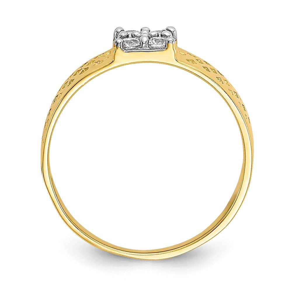 10k CZ Baby Ring Size 1