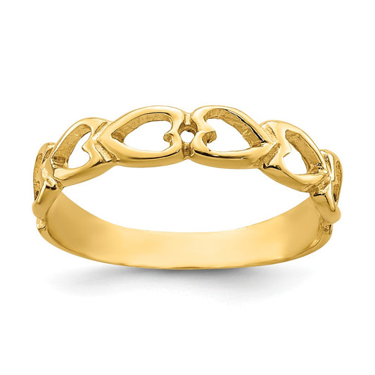 14k Open Hearts Baby Ring Size 3