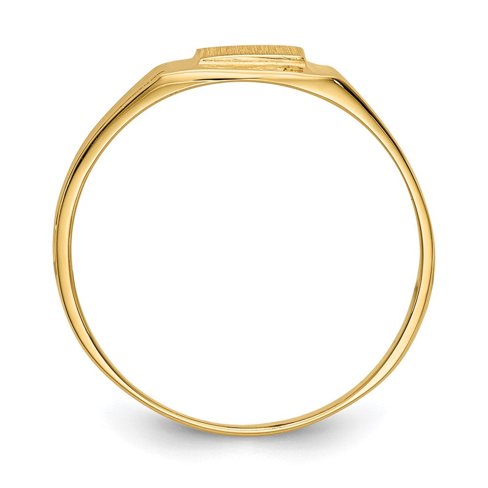 14k 5.25x4.75mm Open Back Signet Ring Size 6