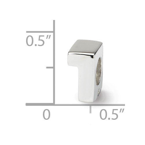 Reflection Beads QRS1628N1 Sterling Silver Number 1 Bead