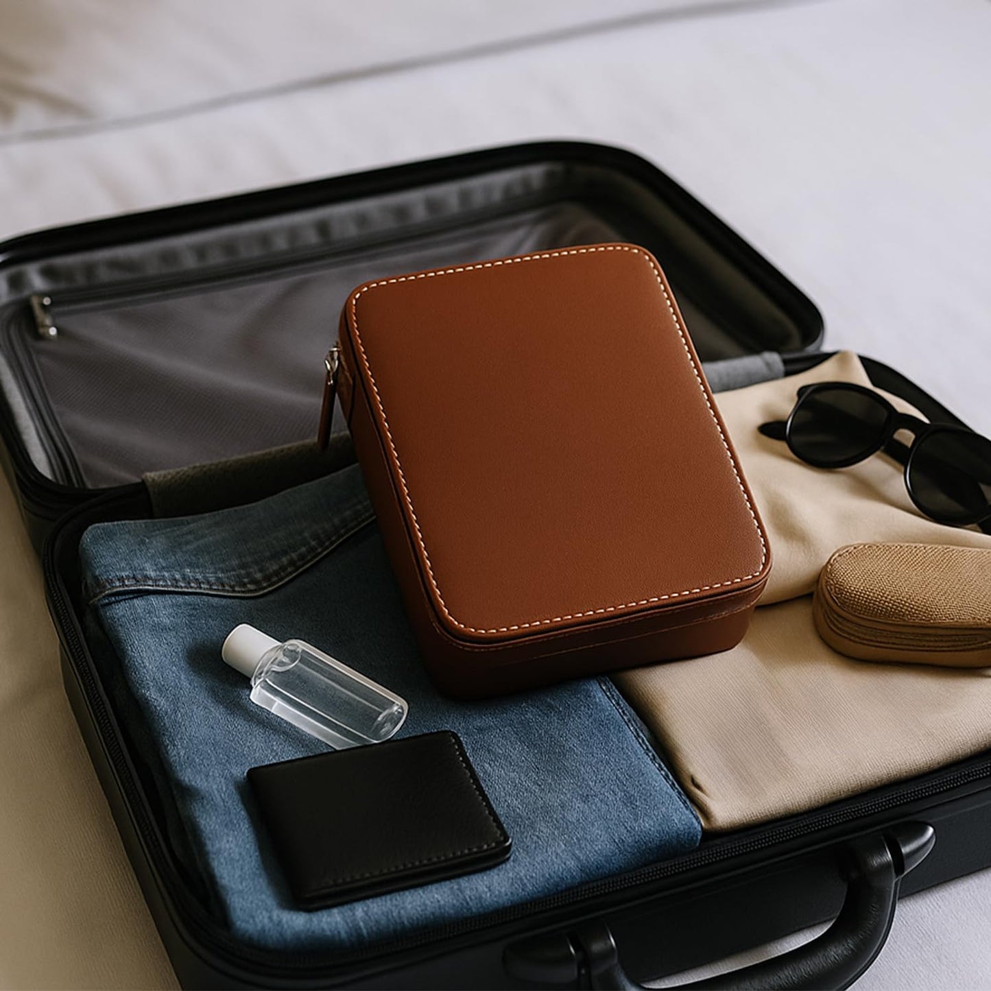 Bey Berk Saddle Leather Four Watch And Accessory Case