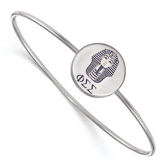 Sterling Silver Official Licensed Greek Sororities Phi Sigma Sigma (???) Enameled Slip-on Bangle