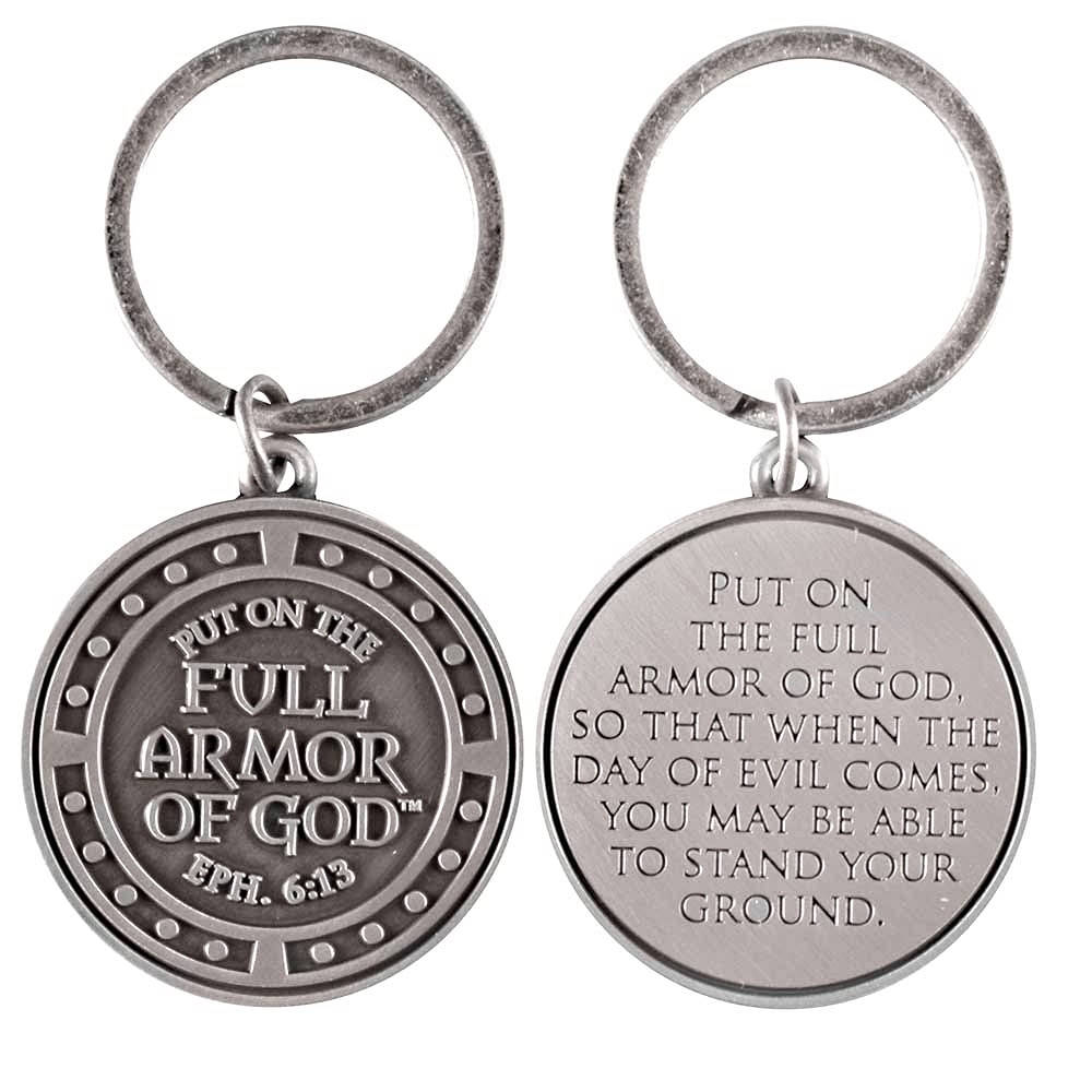 Dicksons Armor of God Silver Toned 3 inch Zinc Alloy Key Chain