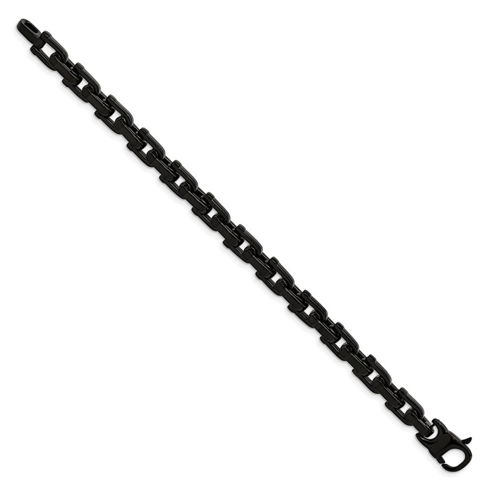 Stainless Steel Polished Black IP-plated 8.5in Fancy Link Bracelet 8.5 inches