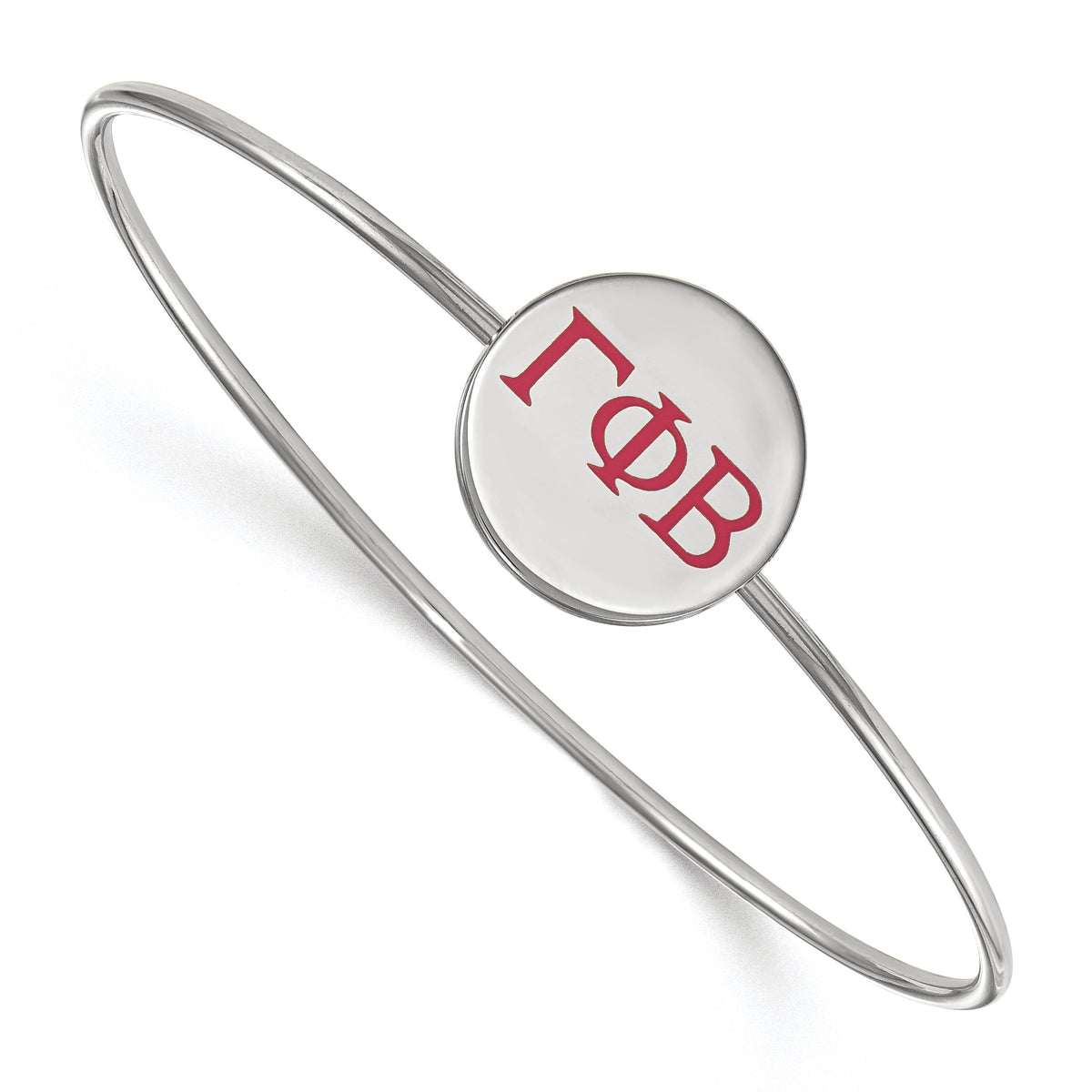 Sterling Silver Official Licensed Greek Sororities Gamma Phi Beta (???) Enameled Slip-on Bangle