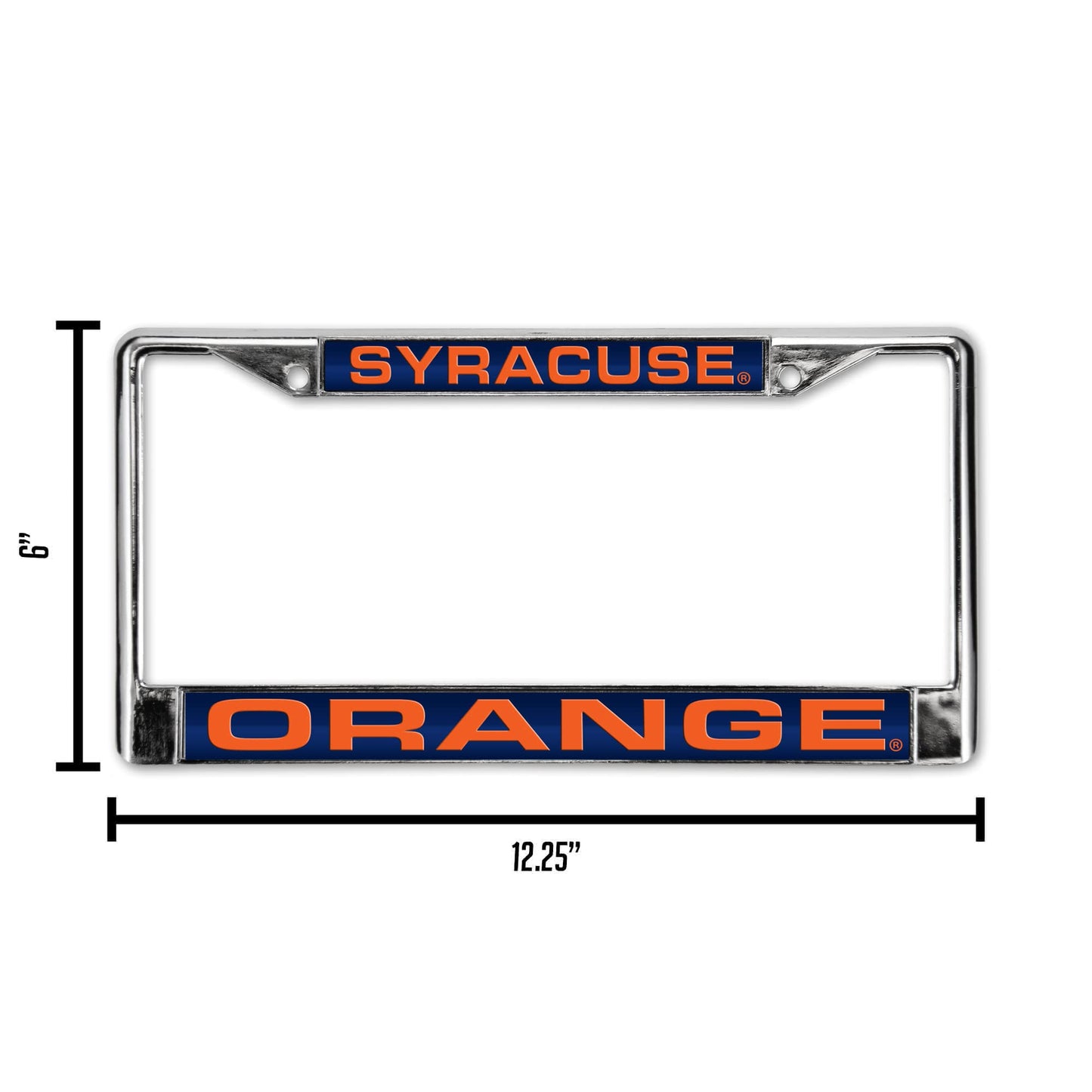 Syracuse-Orange Chrome Metal Laser Cut License Plate Frame