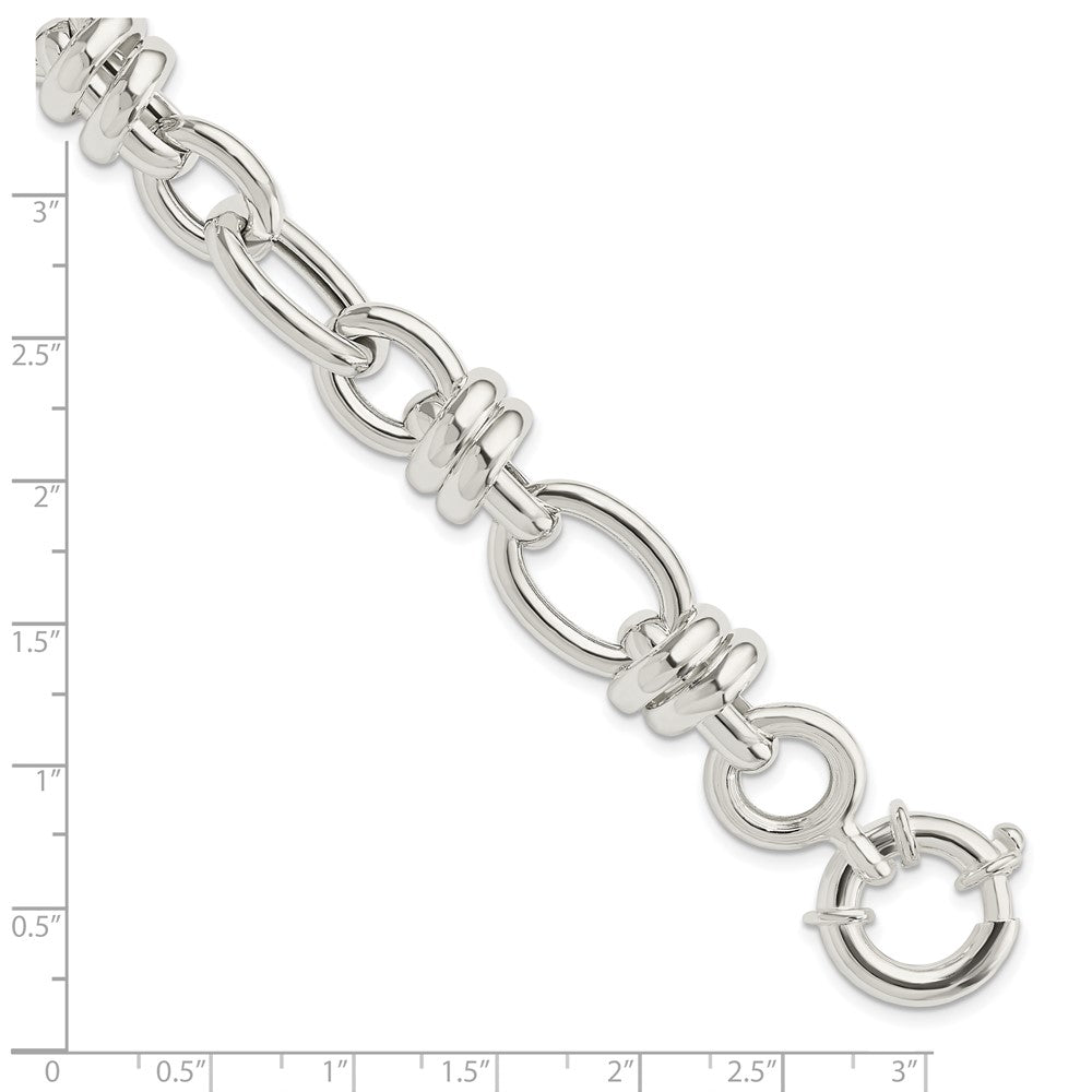 Sterling Silver Polished Fancy Link Bracelet 8.5 inches