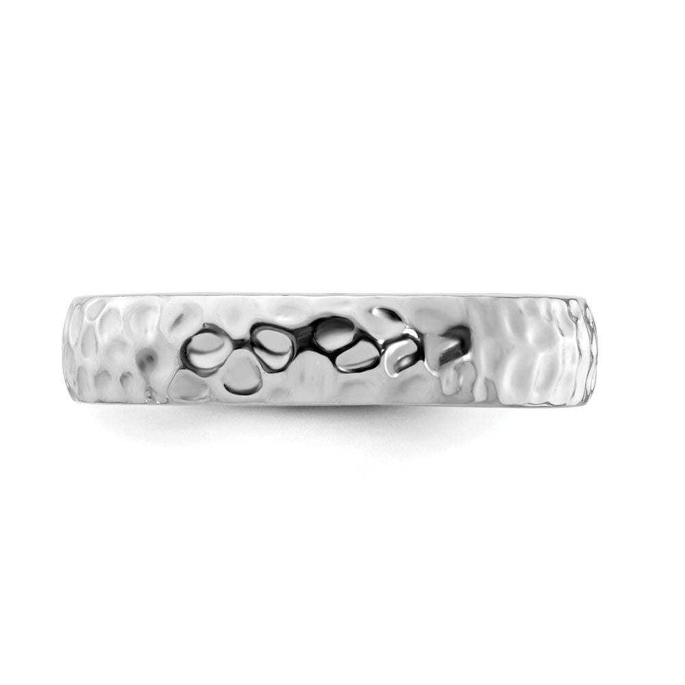 Sterling Silver Stackable Expressions Rhodium Ring Size -9