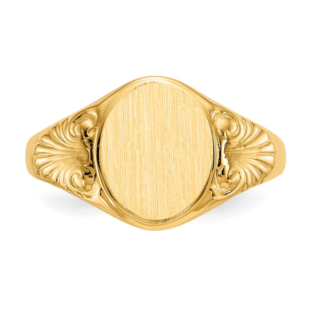 14k 10.0x7.5mm Closed Back Signet Ring Size 6