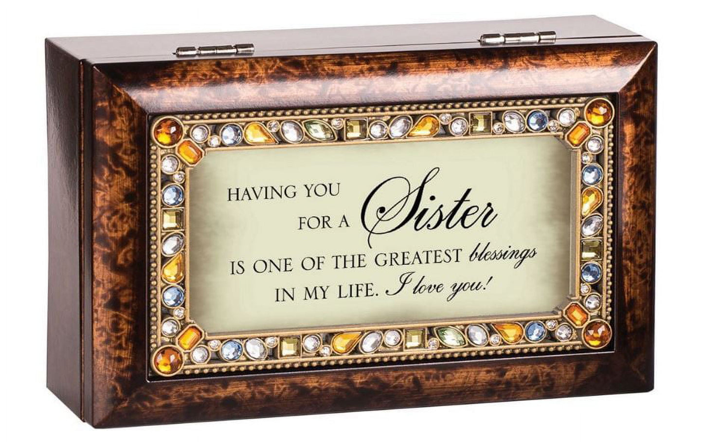 Cottage Garden Sister You Light Up My Life Musical Wood Grain Music Box
