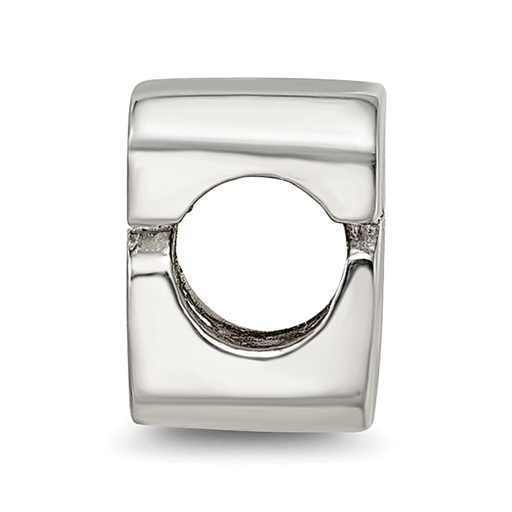 The Black Bow Sterling Silver Block Style, Number 6 Bead Charm