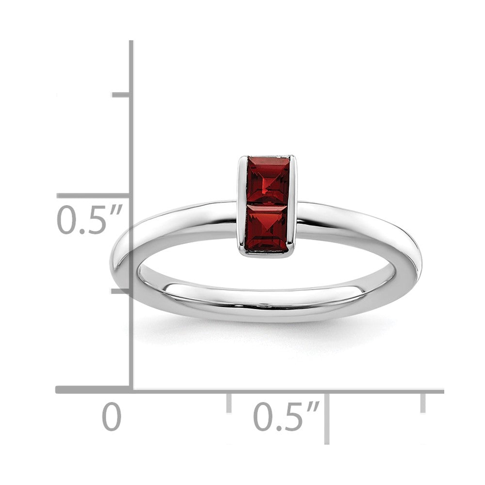 Sterling Silver Stackable Expressions Garnet Ring