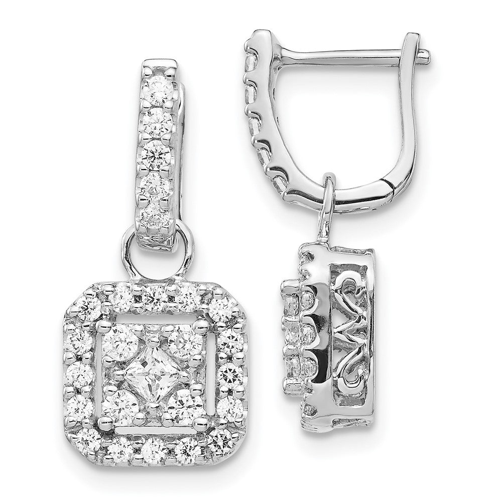 14k White Gold Diamond Hinged Earrings EM5549
