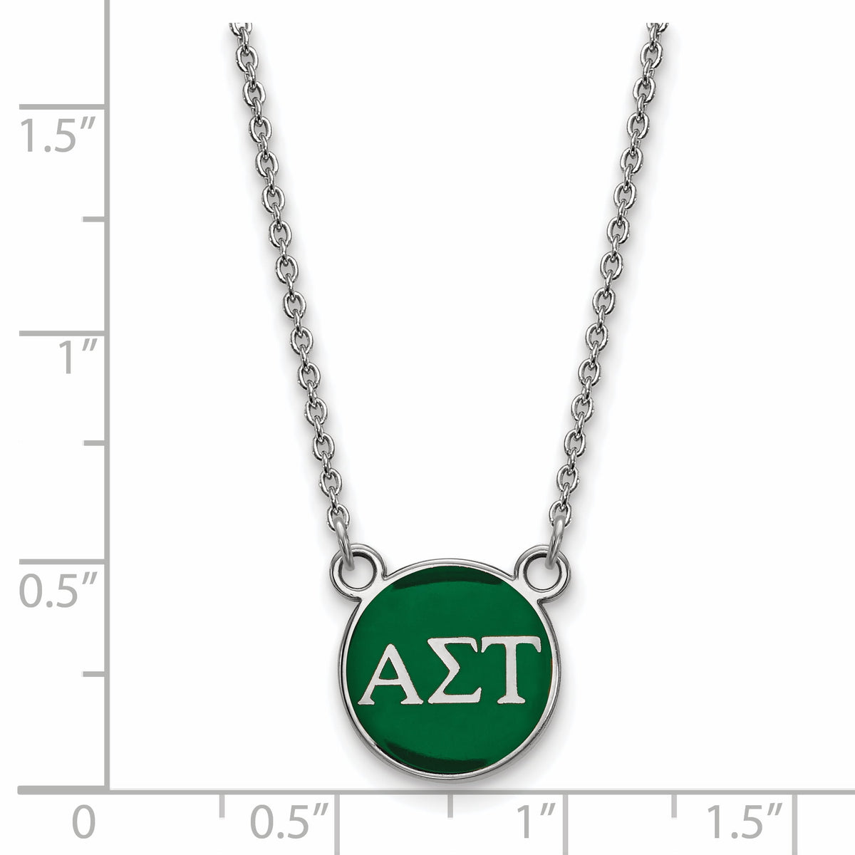 Sterling Silver 18in Official Licensed Greek Sororities Alpha Sigma Tau (???) XS Enamel Pendant w/Necklace