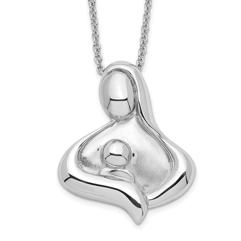 Sentimental Expressions Sterling Silver Rhodium-plated Polished Maternal Bond 18in Necklace 18 Inches