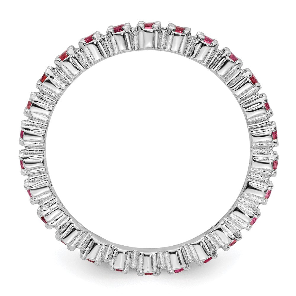 Sterling Silver Stackable Expressions Pink Tourmaline Ring Size -5