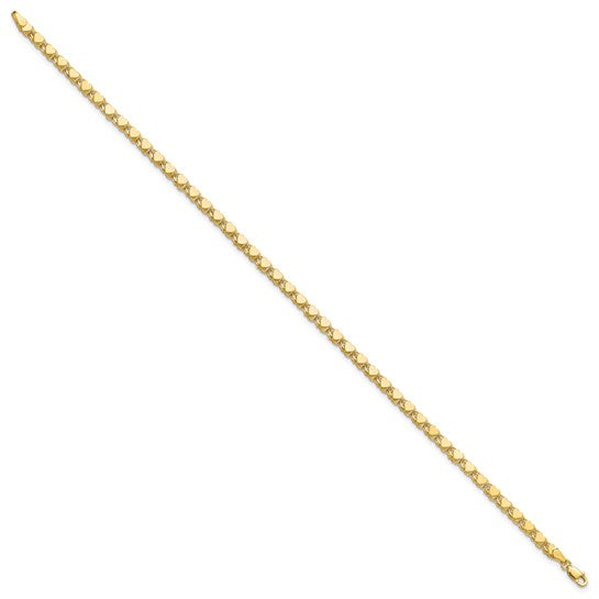 14k Polished Double-Sided Heart 5.5in Child's Bracelet