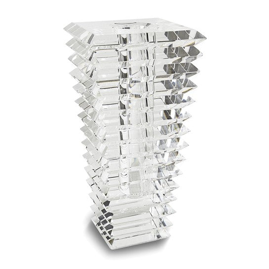 Large Crystal Inverted Pyramid Vase