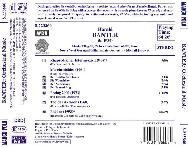 BANTER: Phadra / Marchenbilder / Prolog 2000 [Audio CD] Beate Ber