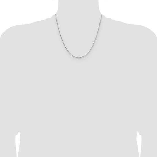 Sterling Silver Rhodium-plated .95mm Diamond-cut Round Box Chain