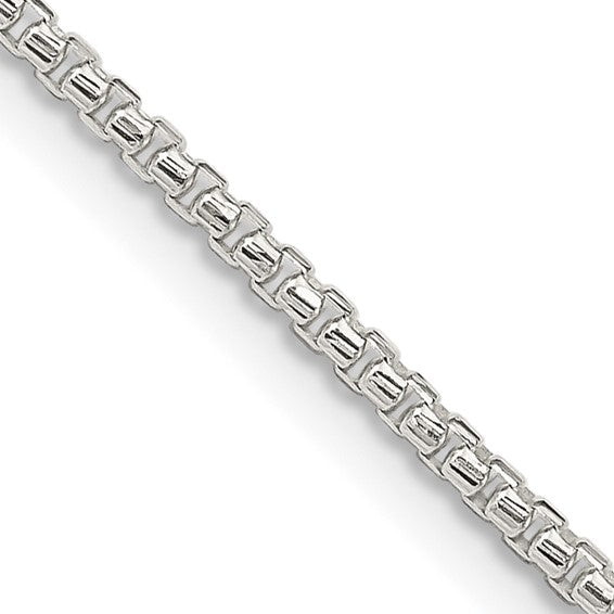Sterling Silver Rhodium-plated .95mm Diamond-cut Round Box Chain