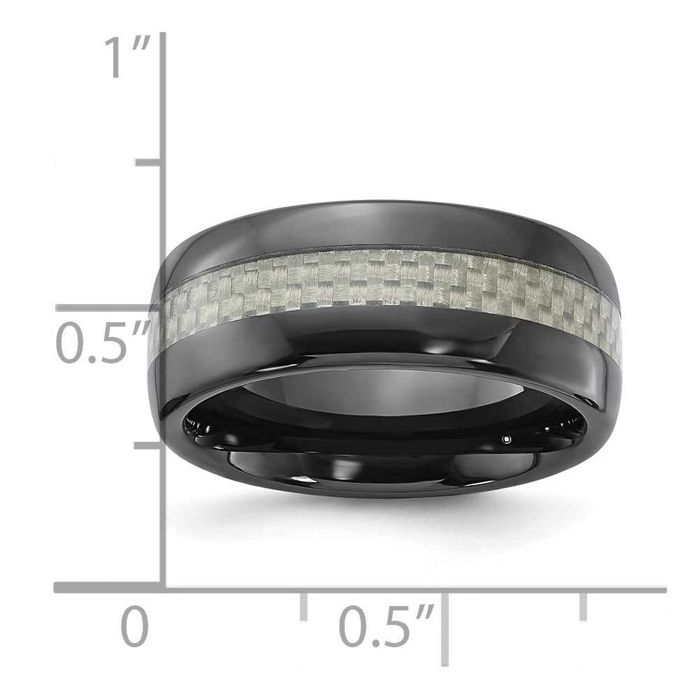 Black Ceramic Men's Carbon Fiber Inlay Band