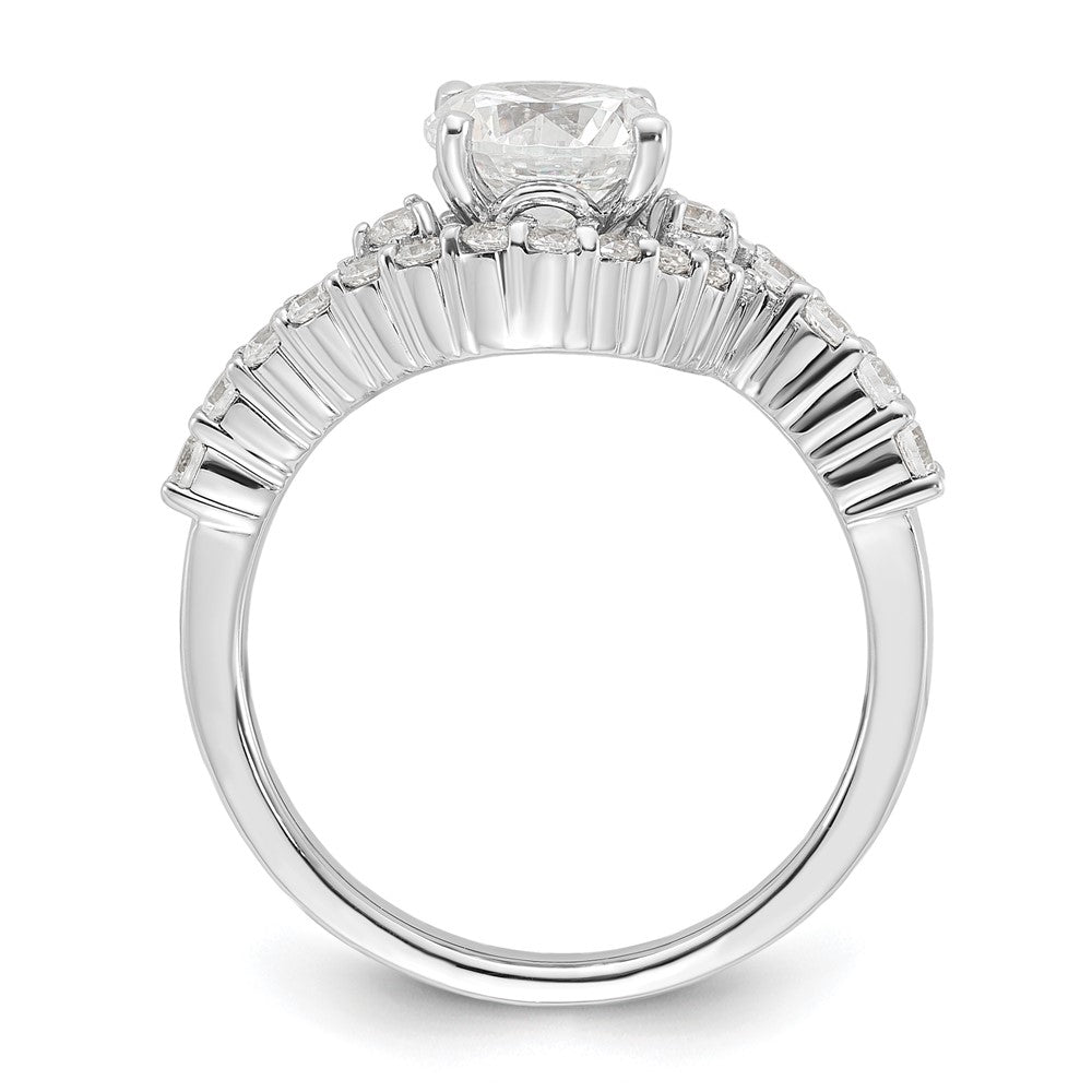Sterling Silver Rhodium-plated Diamonore Engagement Ring